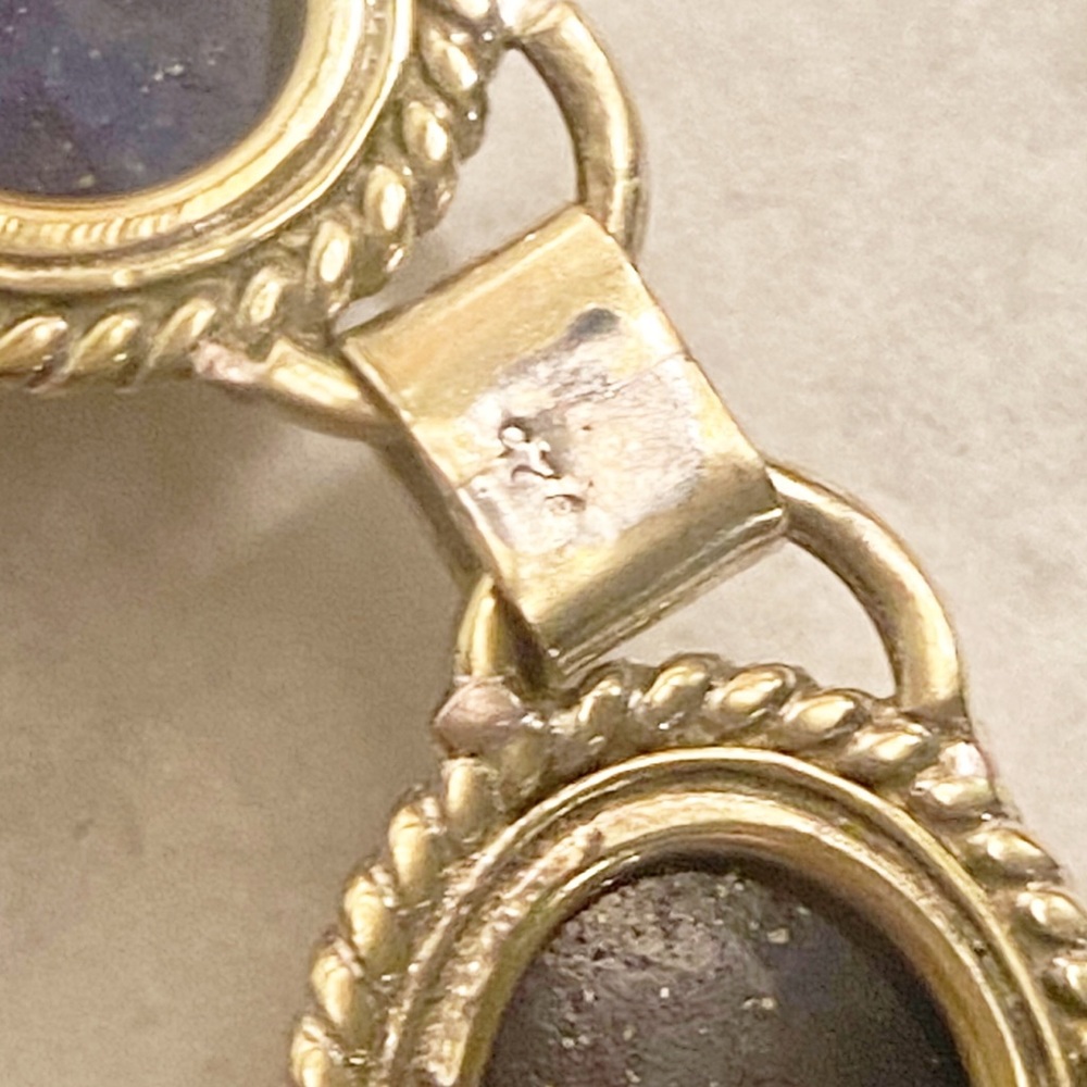 Lapis Lazuli Sterling Silver 925 Toggle Bracelet-Vintage - Picture 10 of 10